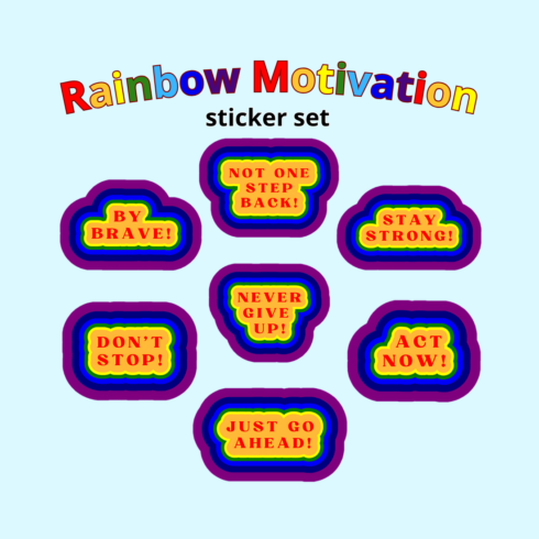 Rainbow Motivation Sticker Set cover image.