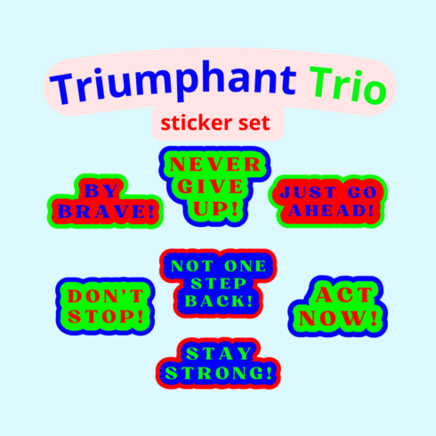 Triumphant Trio Sticker Set cover image.