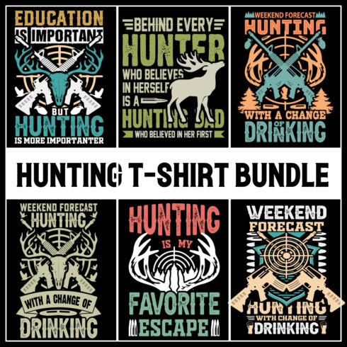 Hunting T-shirt- Hunting Shirts- Hunter retro vintage deer hunting t-shirt design- Deer hunting t shirt design cover image.