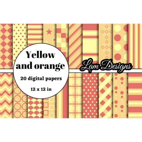 Yellow and orange digital papers cover image.