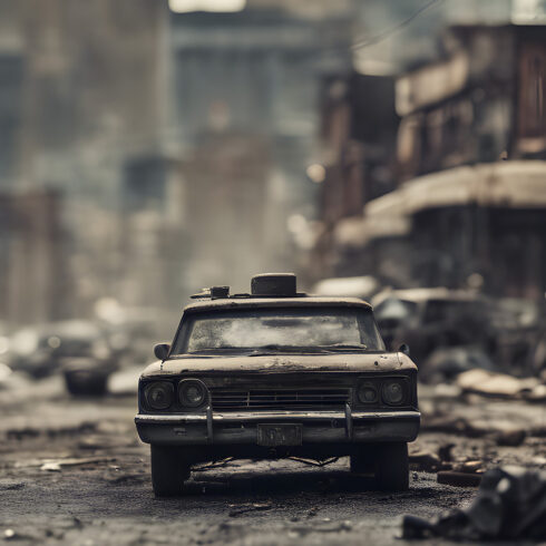 Post-apocalyptic city scene a thousand years later cover image.