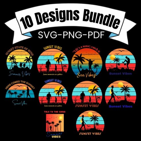 Beach and Sunset Design Bundle cover image.