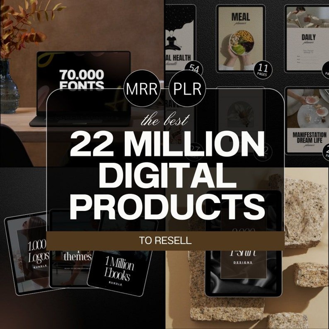 22 Million Digital Products to Sell| Master Resell Rights Products | Digital Products Bundle preview image.