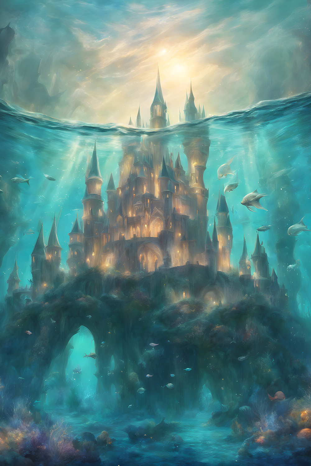 Ocean secret, magic light, mermaid's castle pinterest preview image.