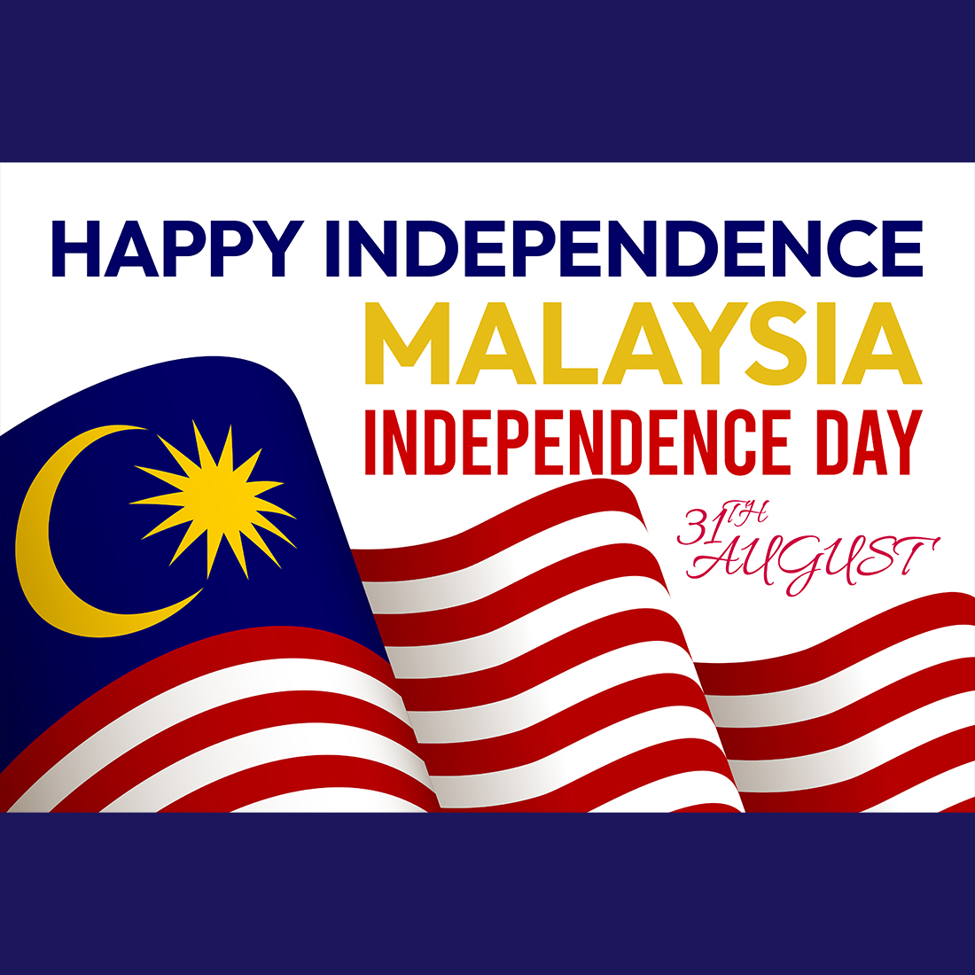 Malaysia independence day design templates preview image.