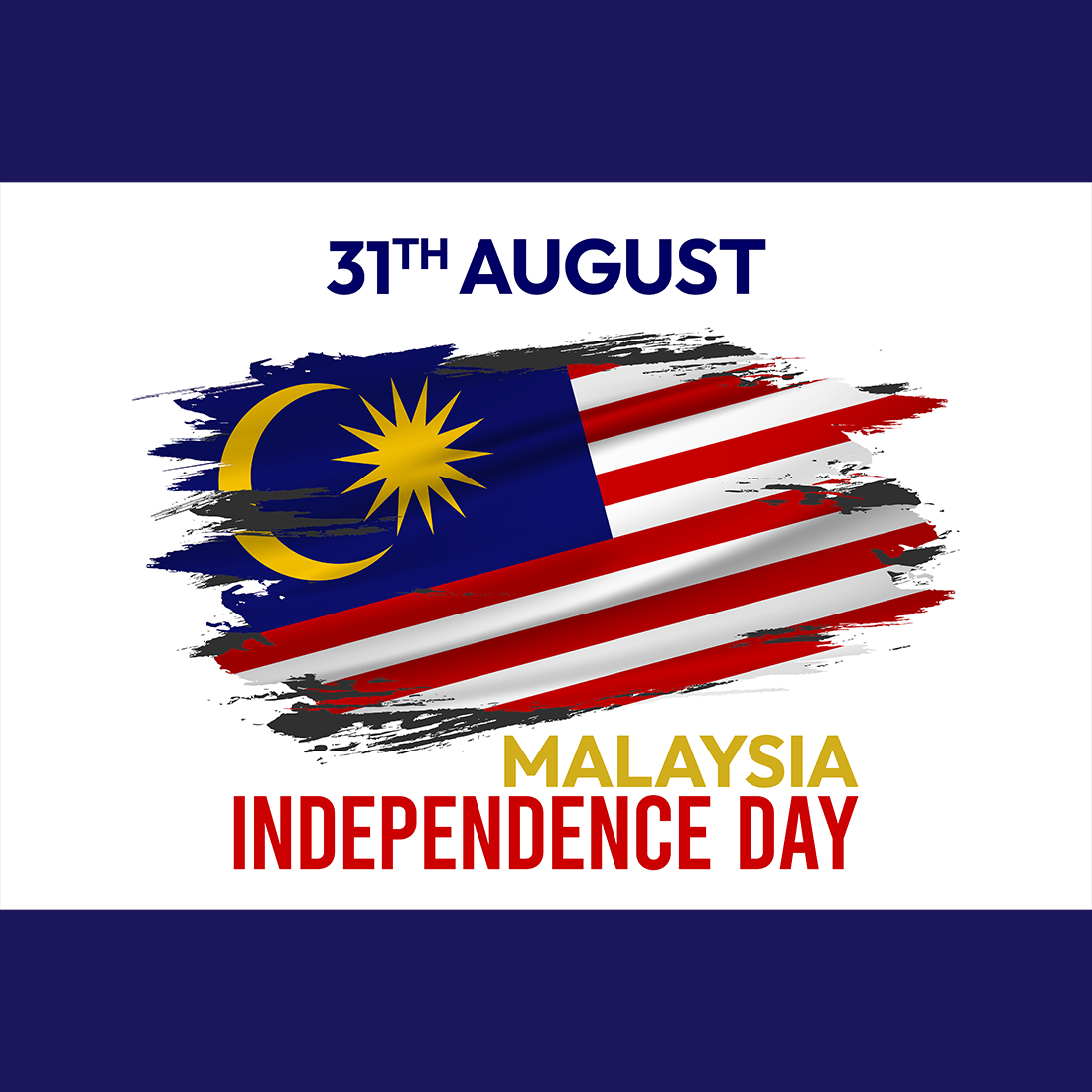 Malaysia independence day design templates preview image.