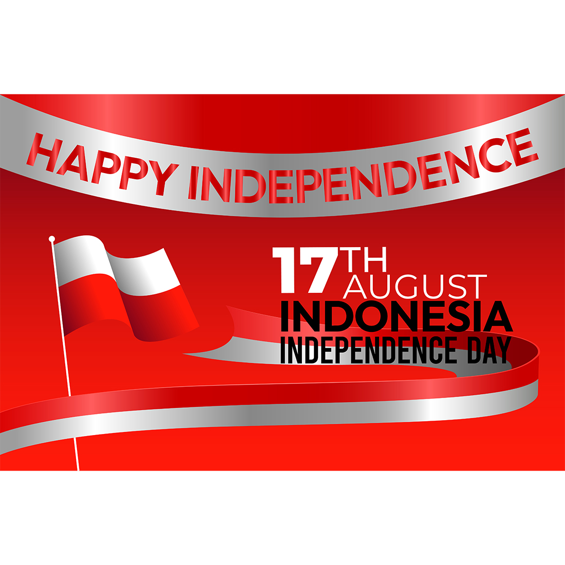 Indonesia, Indonesia independence day design templates preview image.