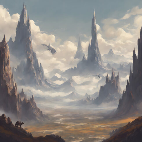 Land of dragons, illustration, book cover cover image.