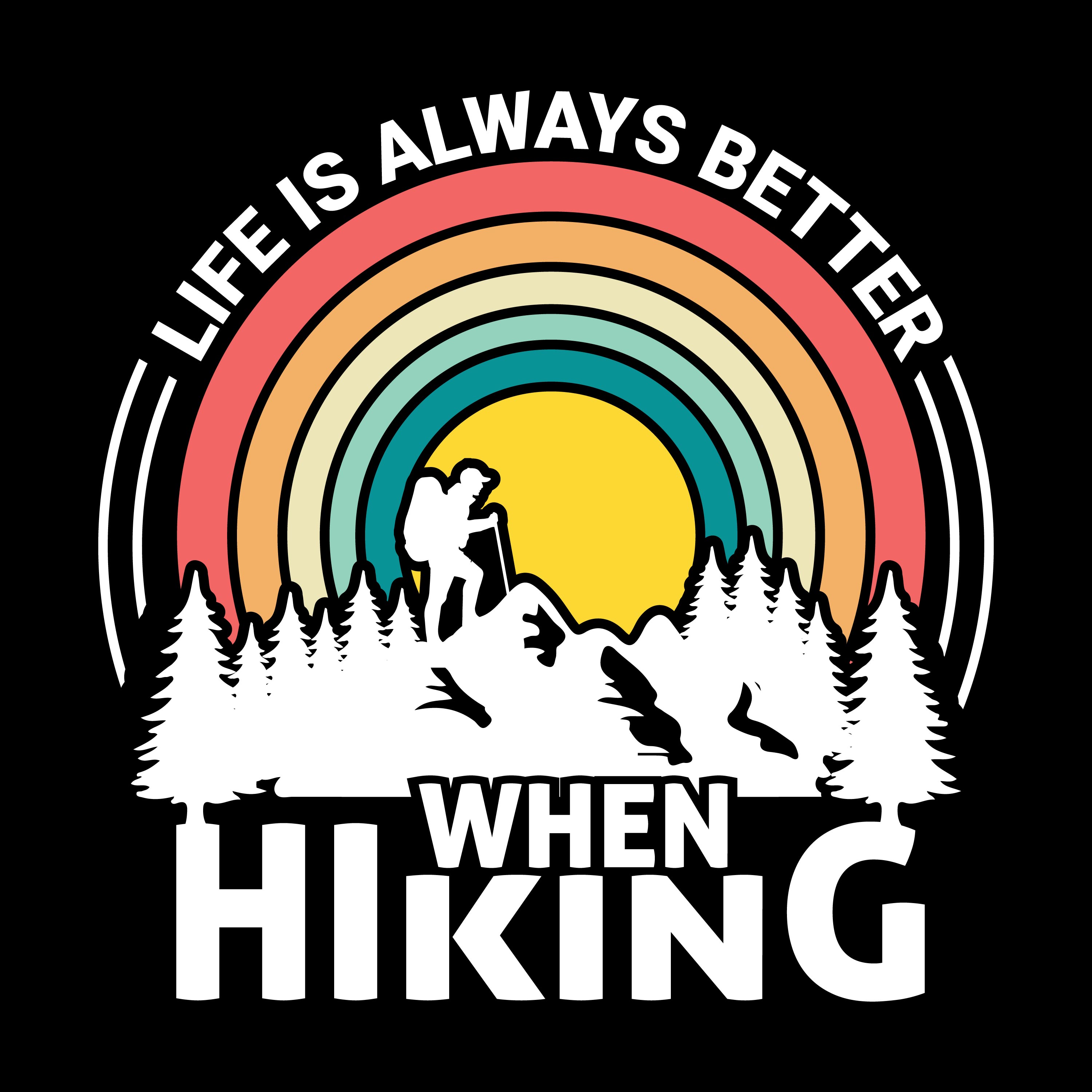 Hiking Tshirt- Hiking T-Shirt Design-Camping, Hiking, Climbing T-shirt Design preview image.