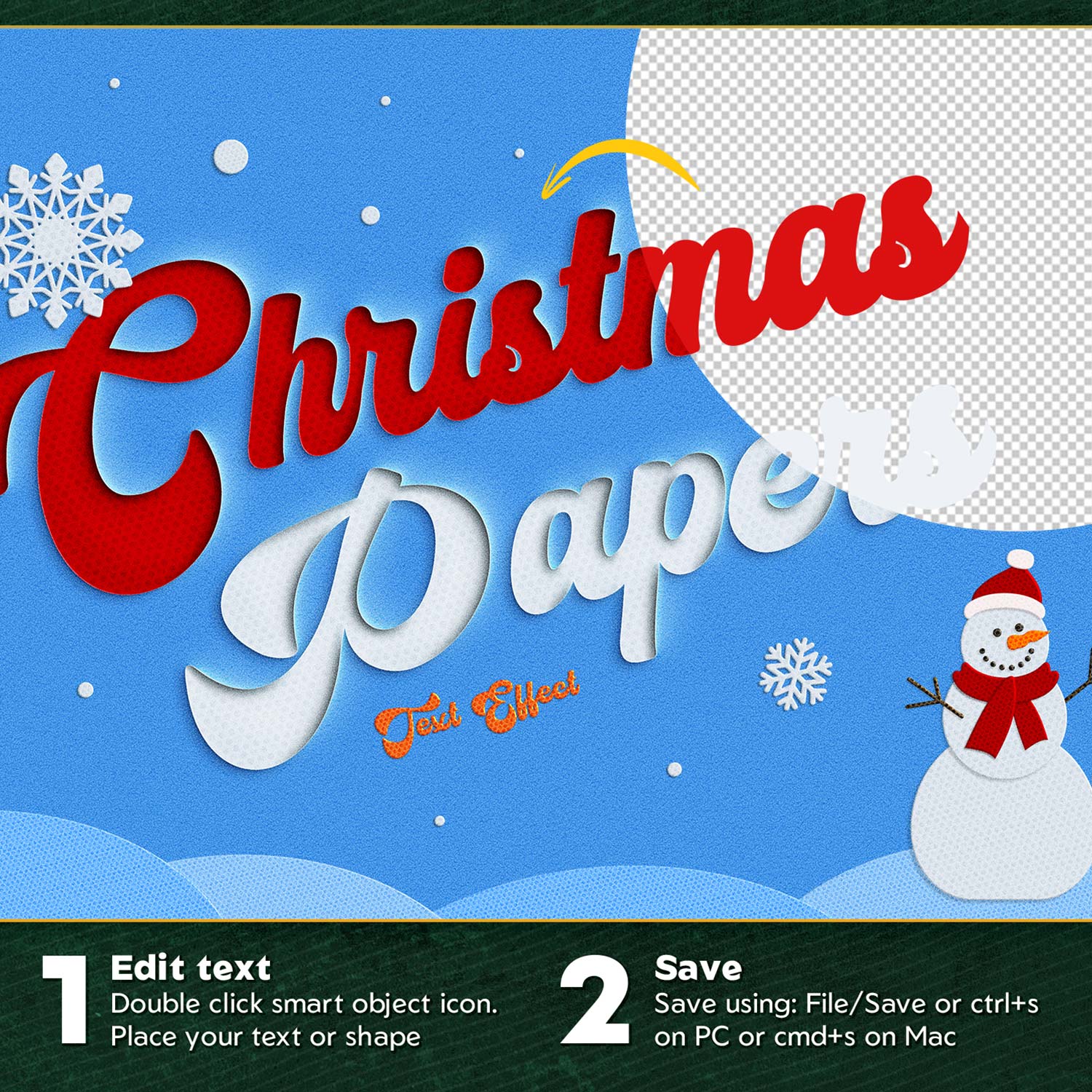 Christmas Paper Cutout Effect preview image.