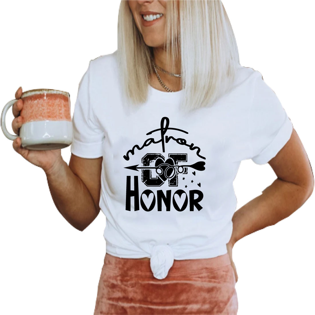 Matron Of Honor t-shirt design preview image.