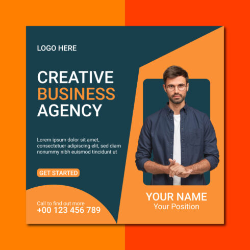 Creative digital marketing agency social media post template cover image.