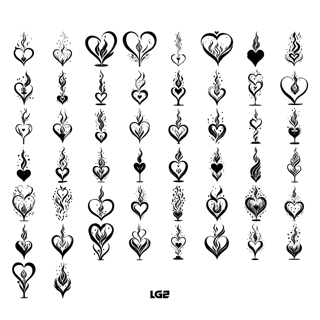 Candle Flame Love Element Draw Black preview image.