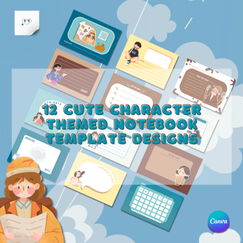 12 Cute Character Theme for Notebook and Planner - Only 7 cover image.