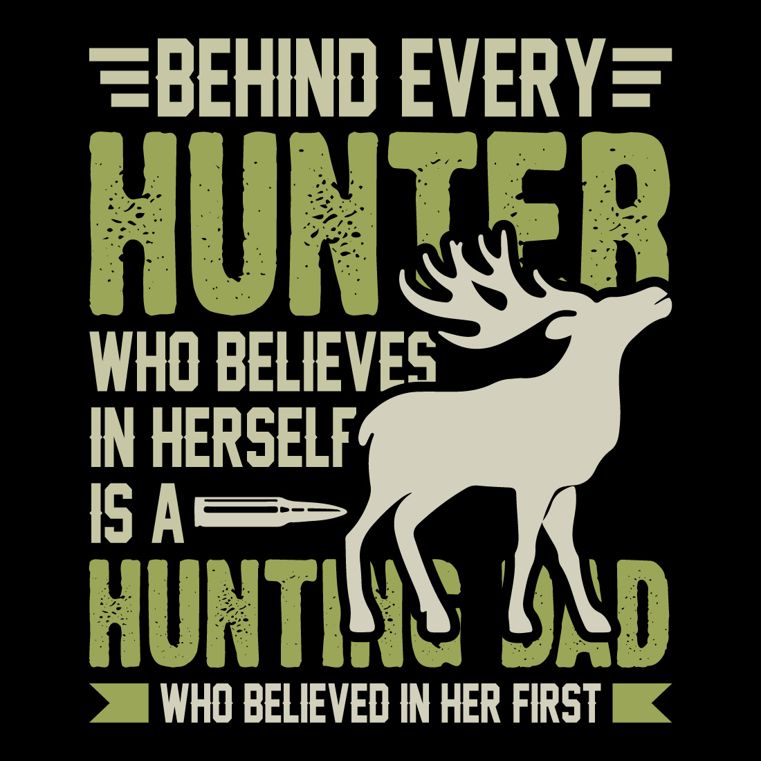 Hunting T-shirt- Hunting Shirts- Hunter retro vintage deer hunting t-shirt design- Deer hunting t shirt design preview image.