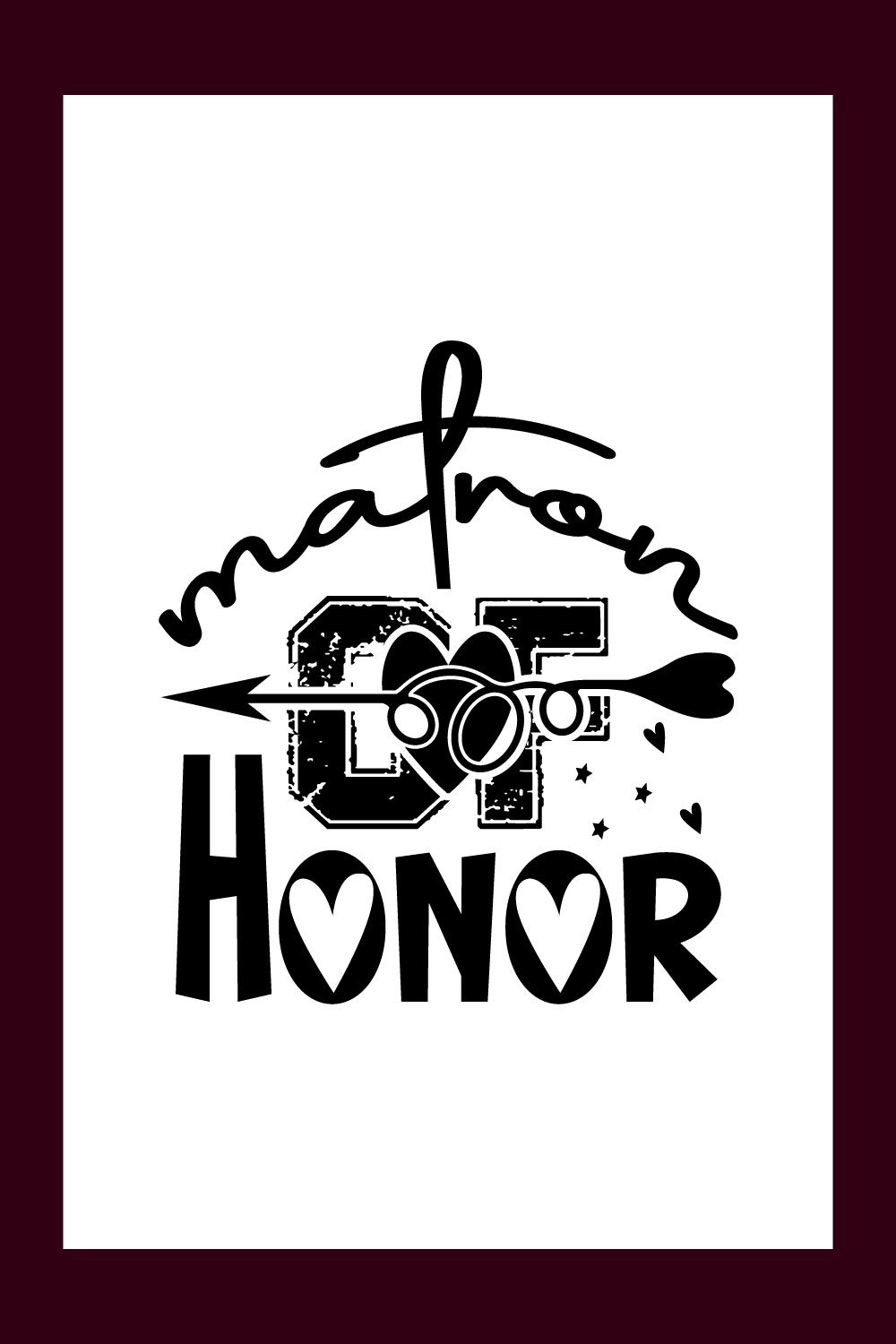 Matron Of Honor t-shirt design pinterest preview image.