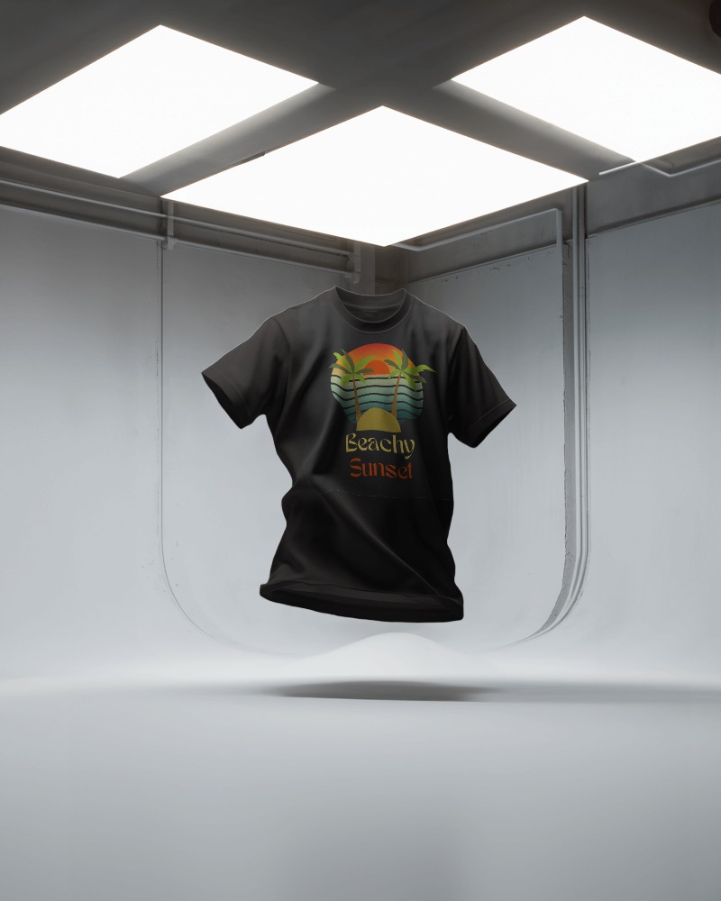 3d tshirt mockup floating in a studio with surreal environment 0282 91