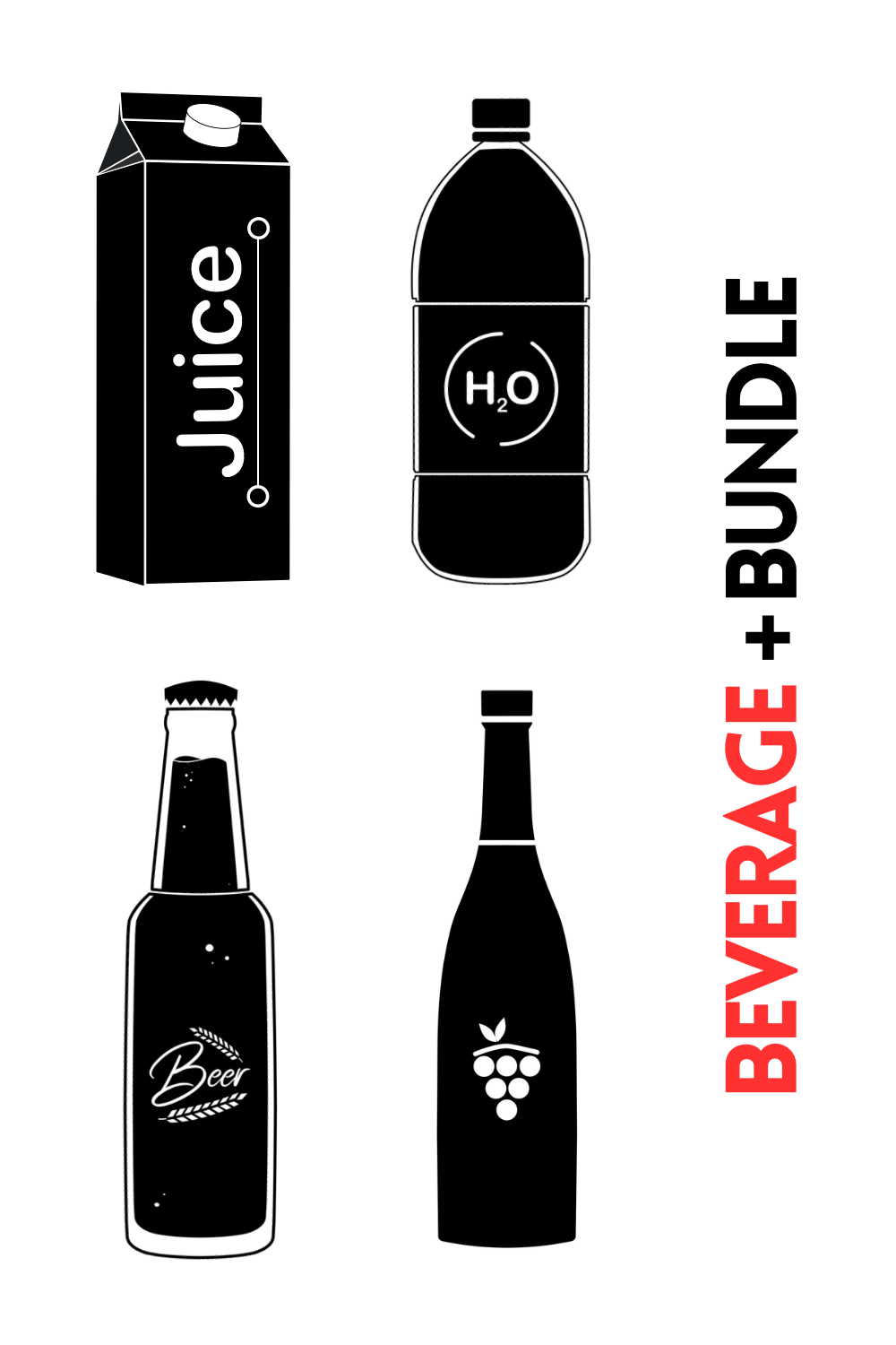 15+ SvG Beverage Bundle Pack pinterest preview image.