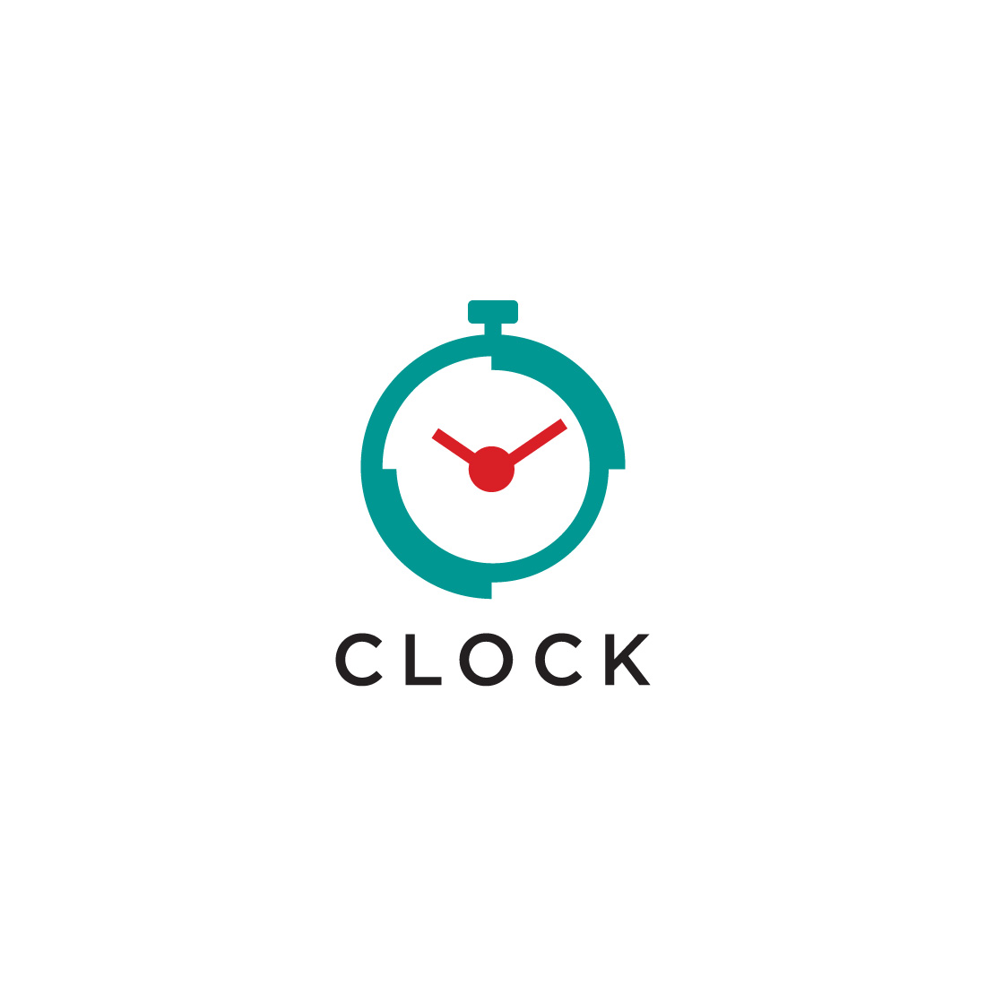 Clock vector icon logo design preview image.