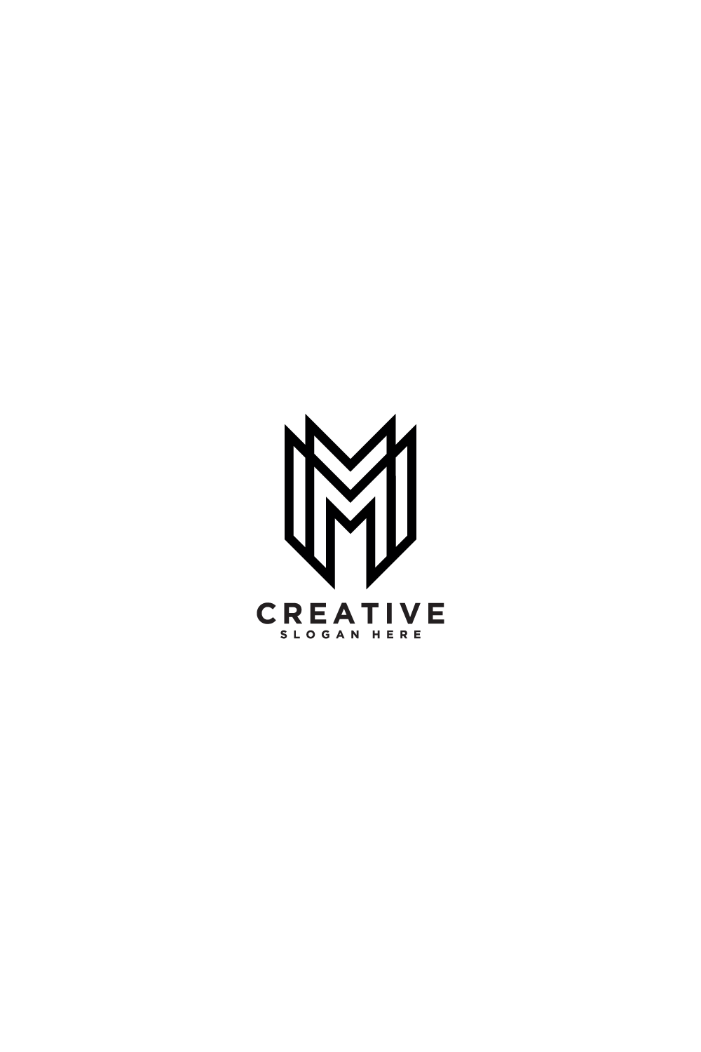 m logo design pinterest preview image.