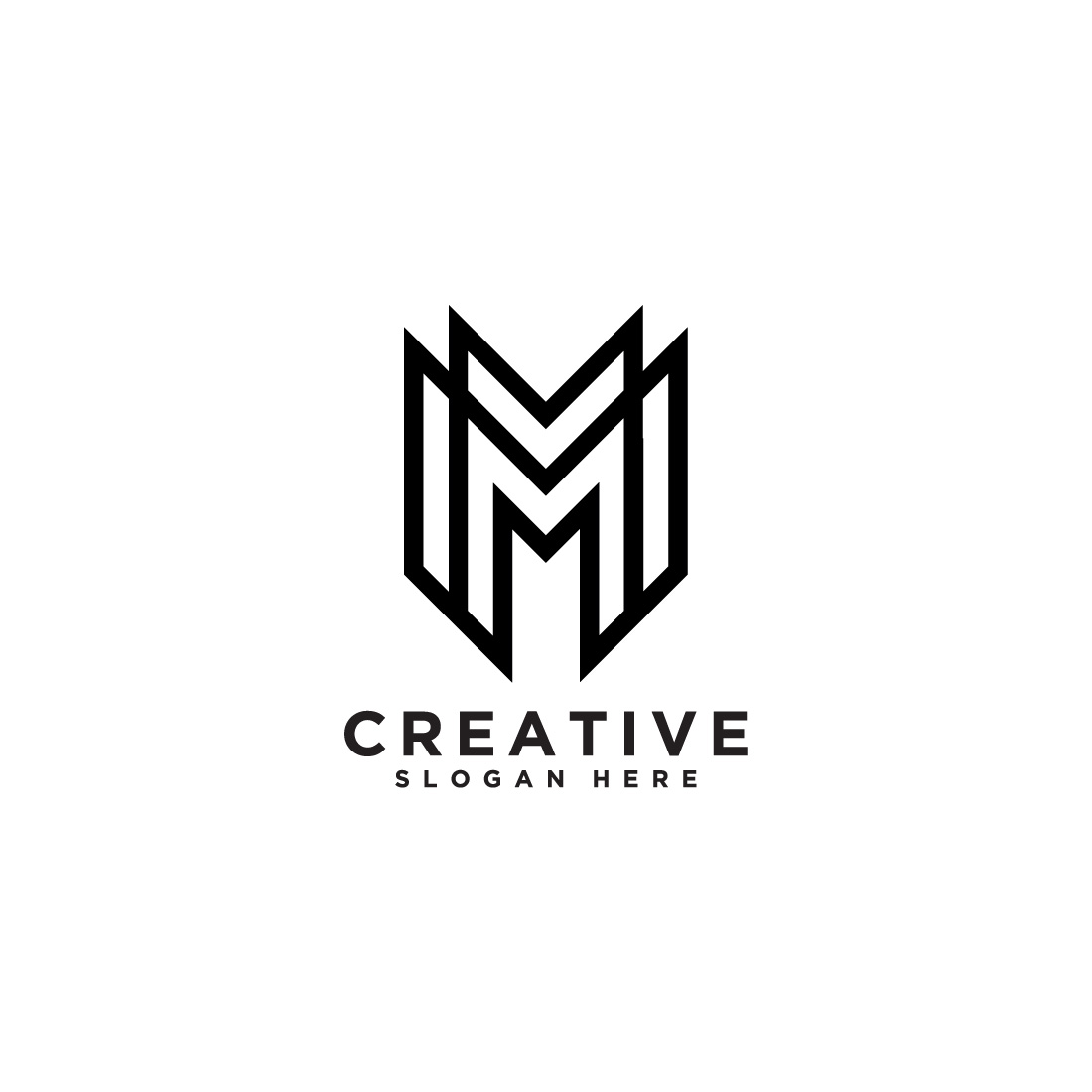 m logo design preview image.