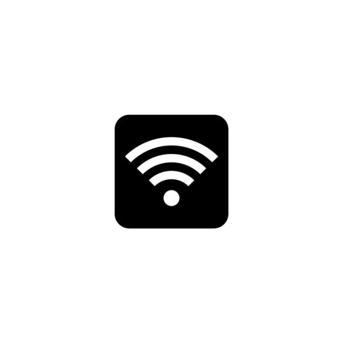 Wifi wireless internet signal flat icon for apps cover image.