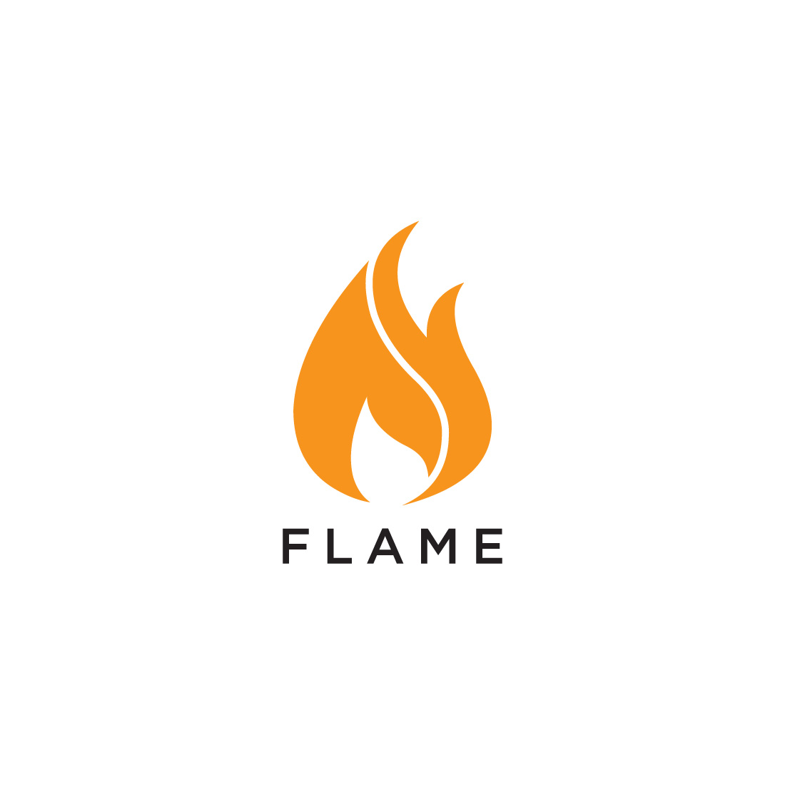 Fire Flame Logo design vector Bonfire Silhouette Logotype icon preview image.