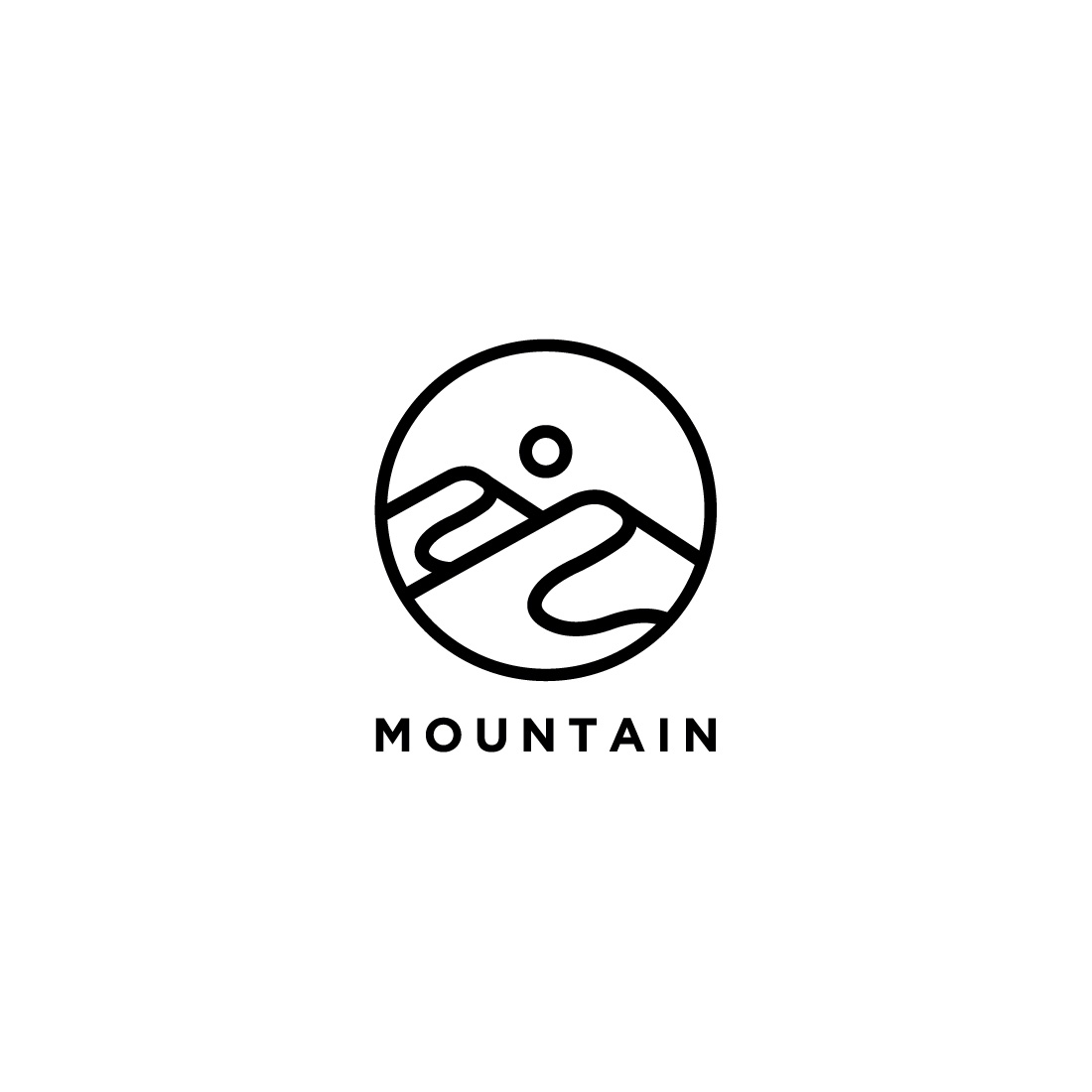 mountain logo design vector template preview image.