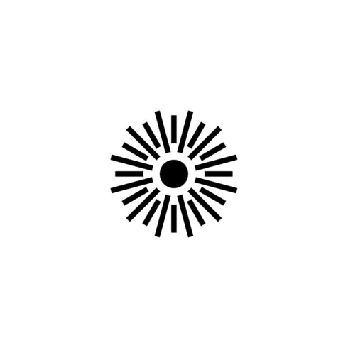 sun logo vector icon design linear cover image.