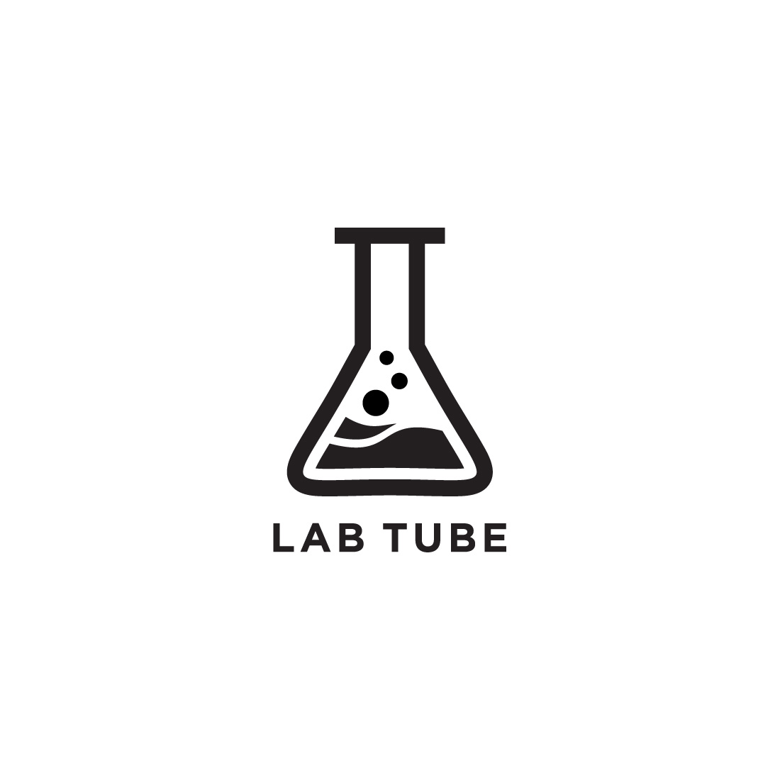 lab bottle logo design template preview image.