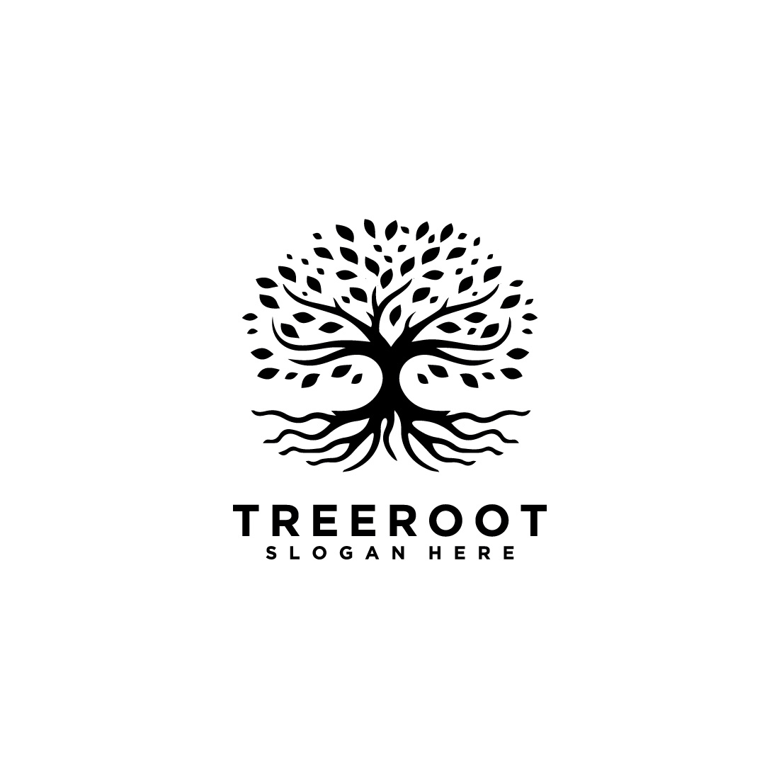 tree and root vector design template preview image.