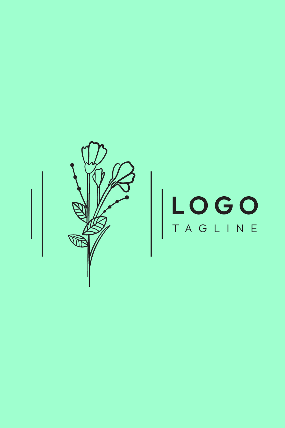 Minimalist Line Art Fashion, Beauty, and Flower Logo Design Bundle for Brands pinterest preview image.