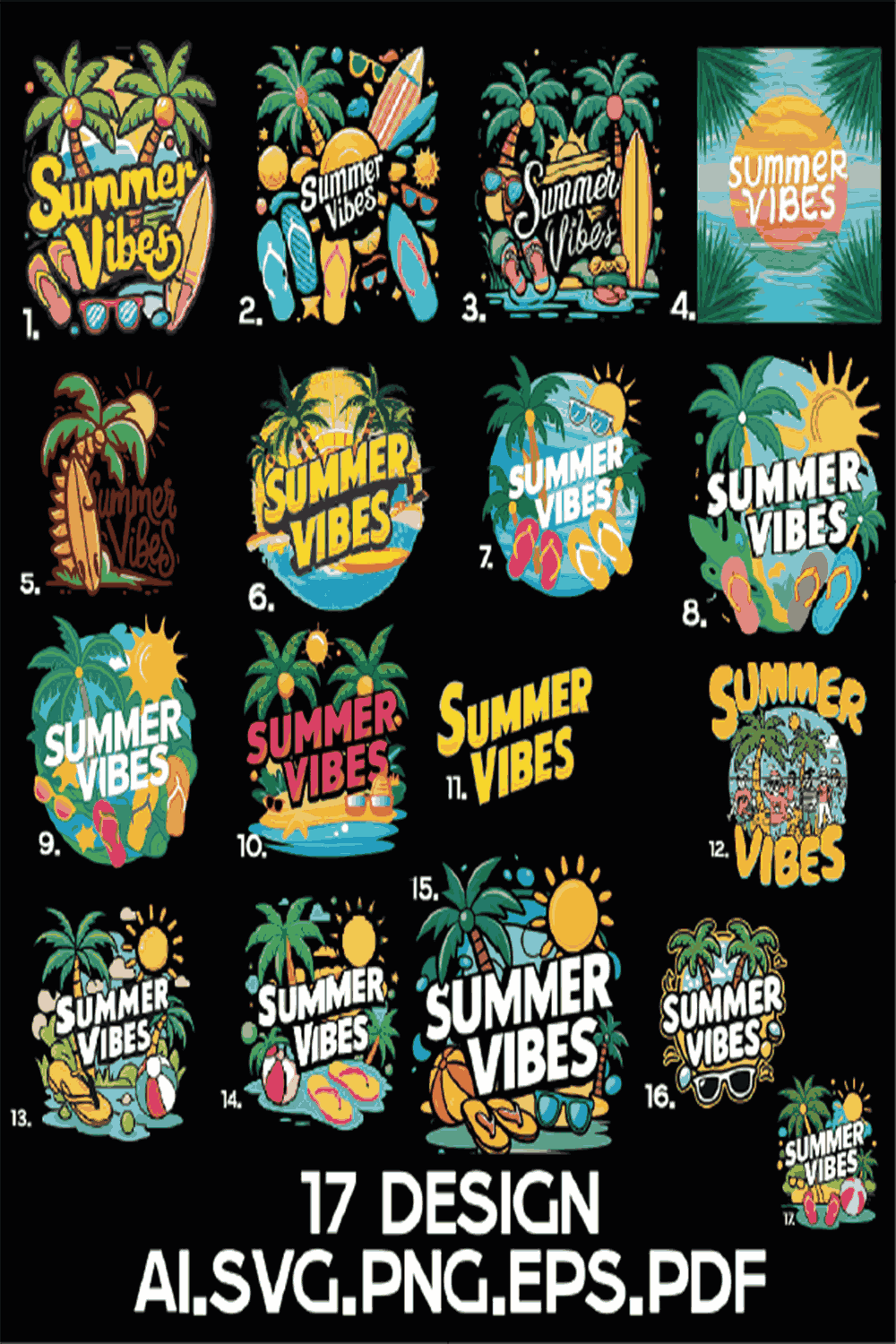 Summer Vibes Collection 1 pinterest preview image.