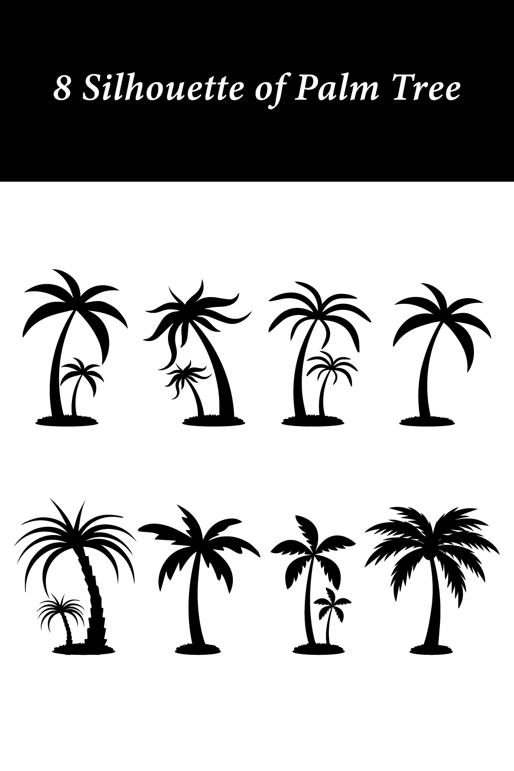 8 silhouette of palm tree icons pinterest preview image.