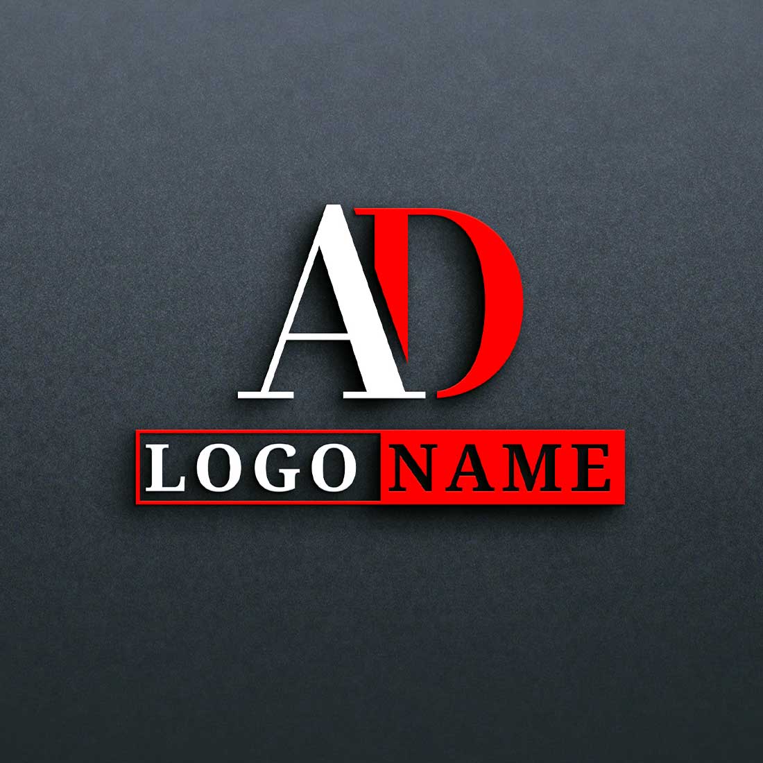 Modern (AD) Letter Logo Design in Illustrator - 100% Editable preview image.