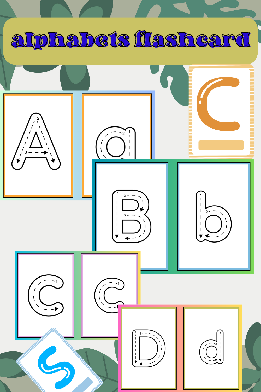 Explore the ABCs with vibrant flash cards! Recognize letters , learn words , and enjoy a fun journey! pinterest preview image.