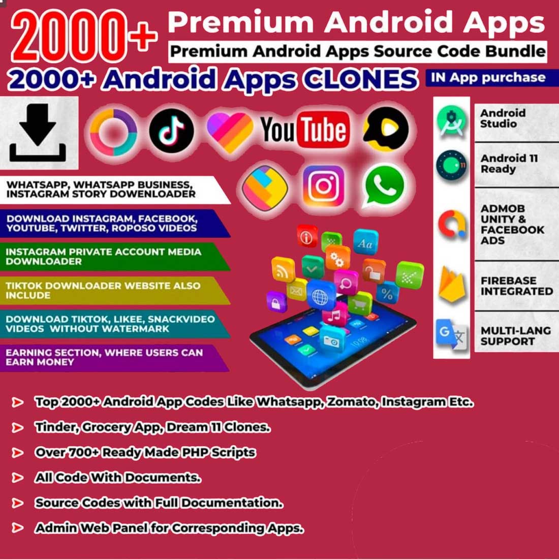 2000+ Android Apps Source Code preview image.