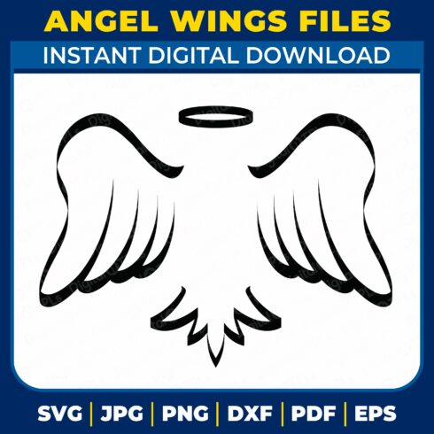 Halo and Angel Wings SVG Files cover image.