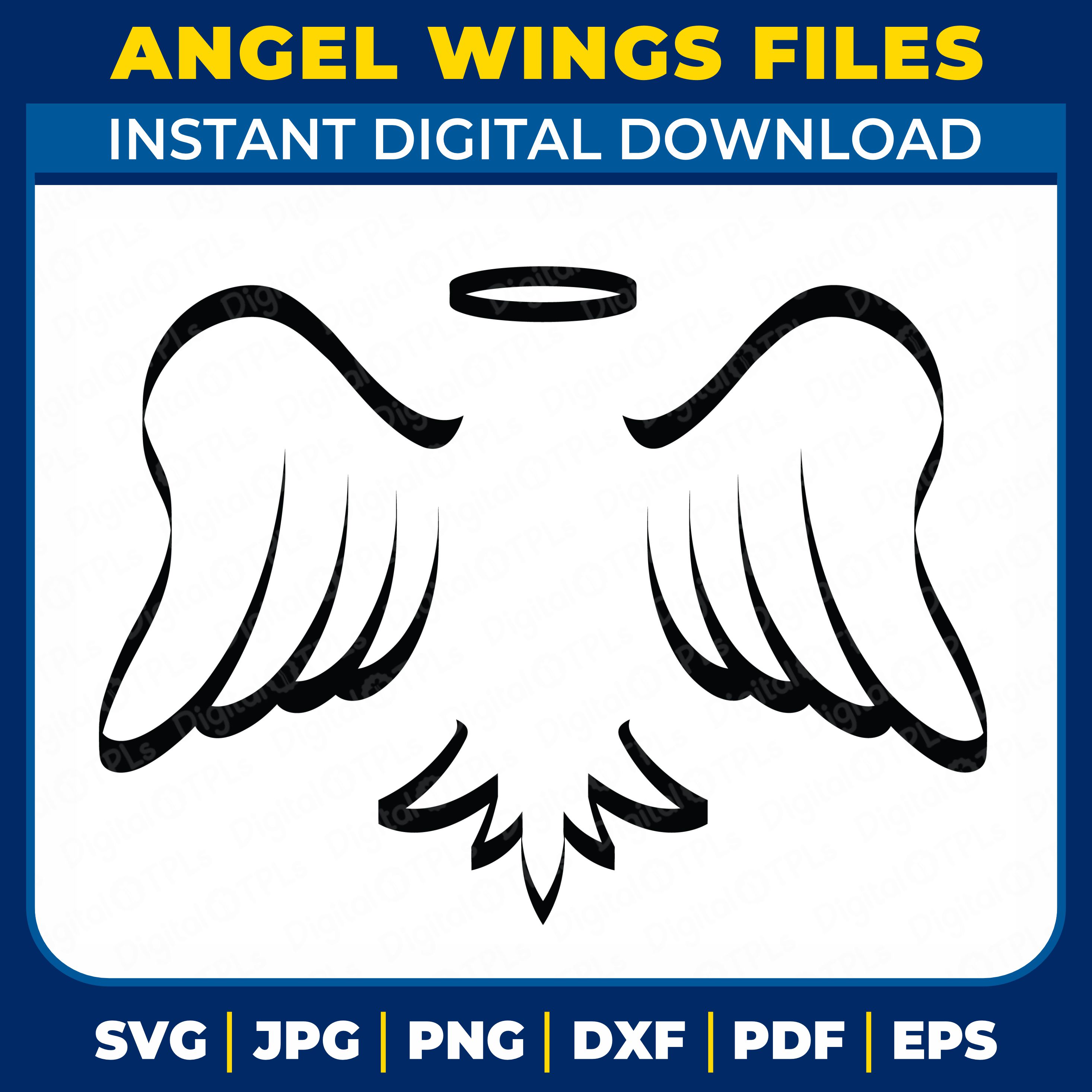 Halo and Angel Wings SVG Files cover image.