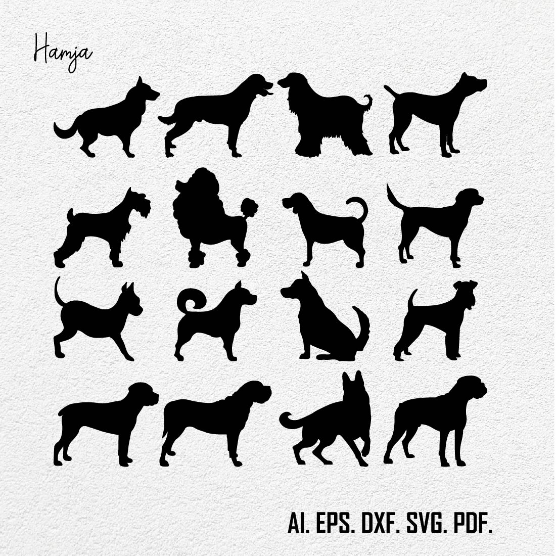 Dog SVG Bundle, Dog PNG Bundle, Dog Clipart, Dog SVG Cut Files for Cricut, Cute Dog Svg, Paw Prints svg, Pet Svg, Dog House svg, Dog Bone preview image.