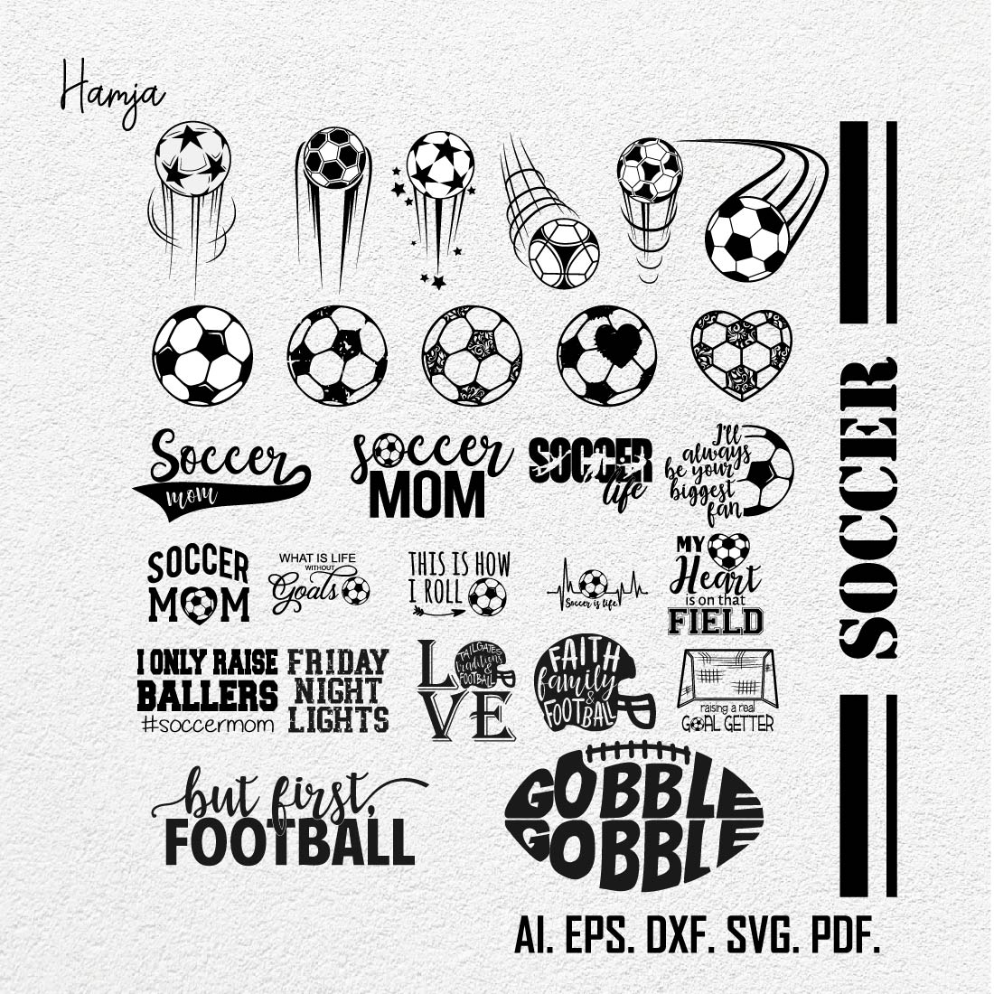 Soccer Vector Svg Design Bundle preview image.