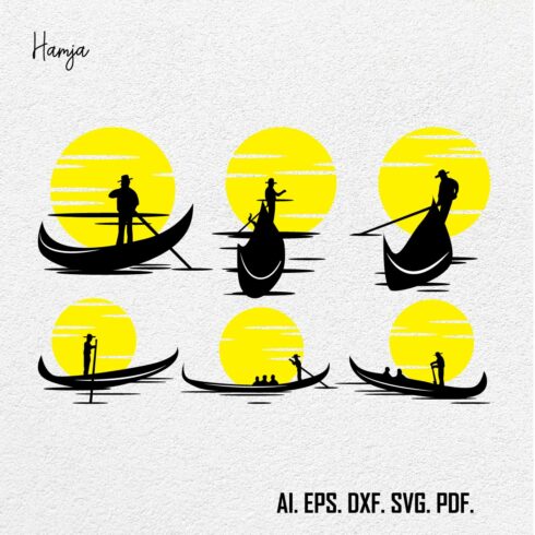 Gondolier SVG, Gondola SVG, Gondola Clipart, Gondola Files For Cricut, Gondola Cut Files For Silhouette, Gondola PNG, Gondola Boat Vector cover image.