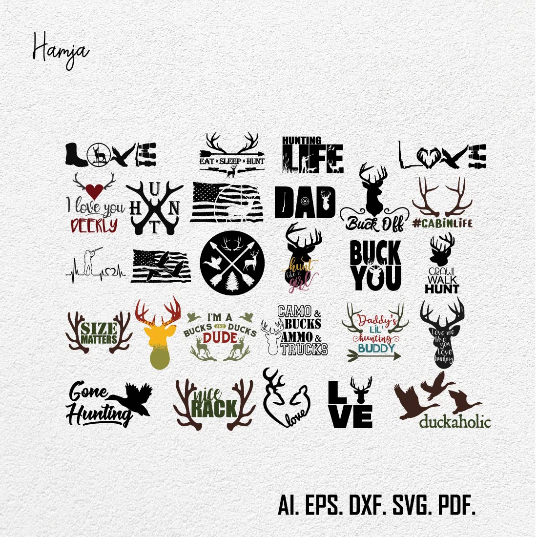 Hunting SVG Bundle, Deer SVG, Hunting Season SVG, Deer Hunting svg, Hunting Club svg, Hunting Life svg, Cut Files for Cricut, Silhouette cover image.