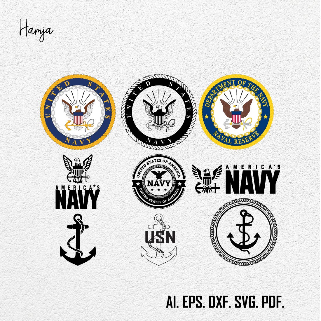 Department of the Navy Seal Logo Bundle  US Navy Seal Logo Seal of the Navy United States Navy Cut File United States Navy Svg Logo preview image.