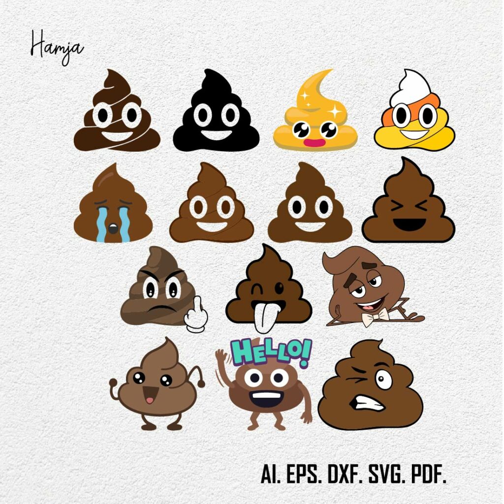 Poop SVG Bundle, Poop Face SVG, Poop SVG, Poop clipart, Files for ...