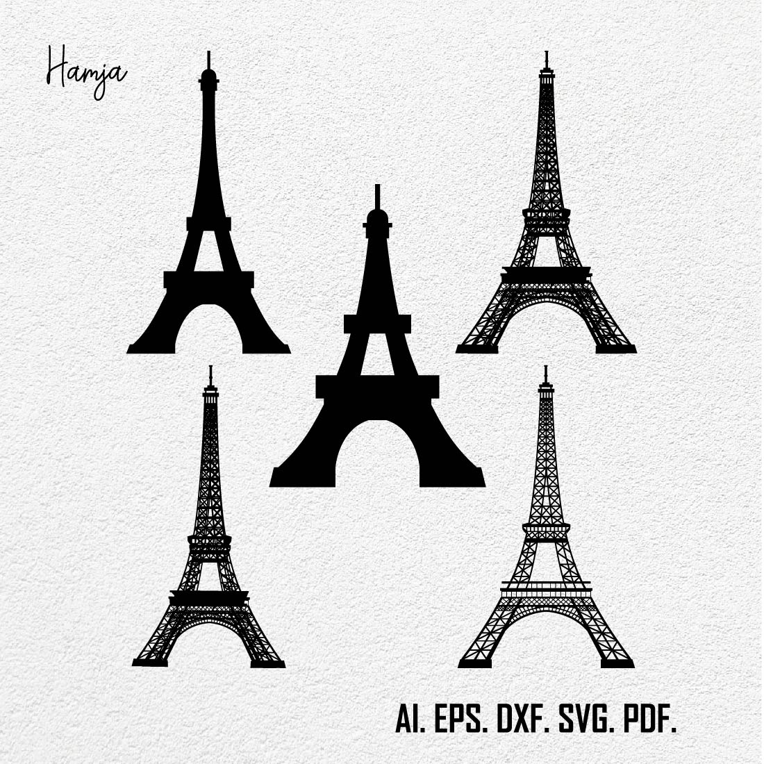 Eiffel Tower SVG, Paris SVG, Landmark SVG, Travel Svg, Eiffel Tower Clipart, Stencil, Cut File, Eiffel Tower Cricut, Silhouette, Vector, Png preview image.