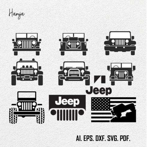 Jeep Car Vector SVG Set  cover image.
