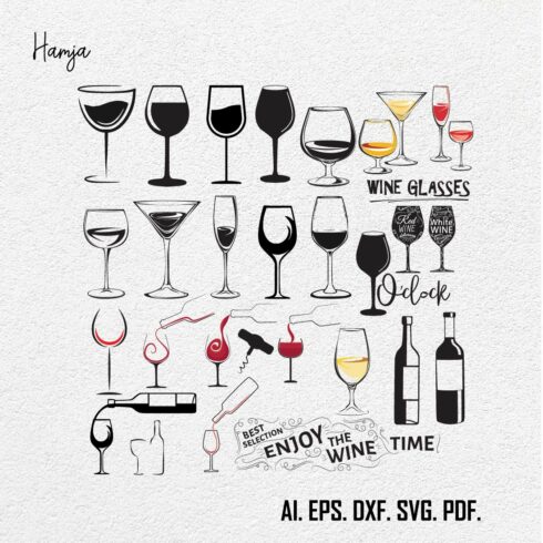 Wine SVG Bundle - Wine PNG Bundle - Wine Clipart - Wine SVG Cut Files for Cricut - Wine Glass Svg Png - Wine Drinking Svg Png - Vineyard Svg cover image.