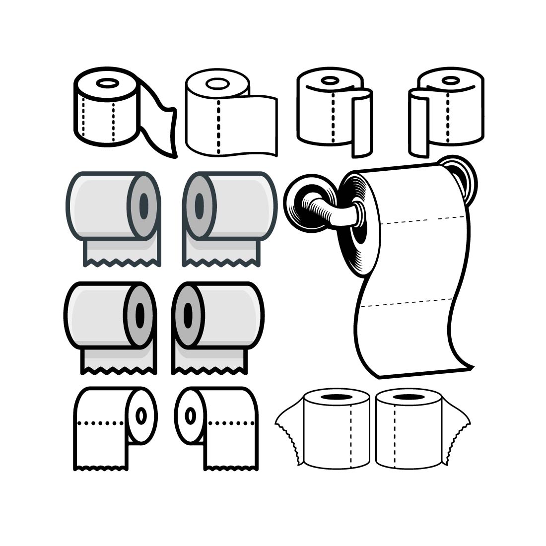 Toilet Paper Svg, SVG Files for Cricut, Bathroom Clipart, Toilet Svg, Toilet Paper Cut File, Bathroom, Toilet Paper Clipart, Toilet Design preview image.