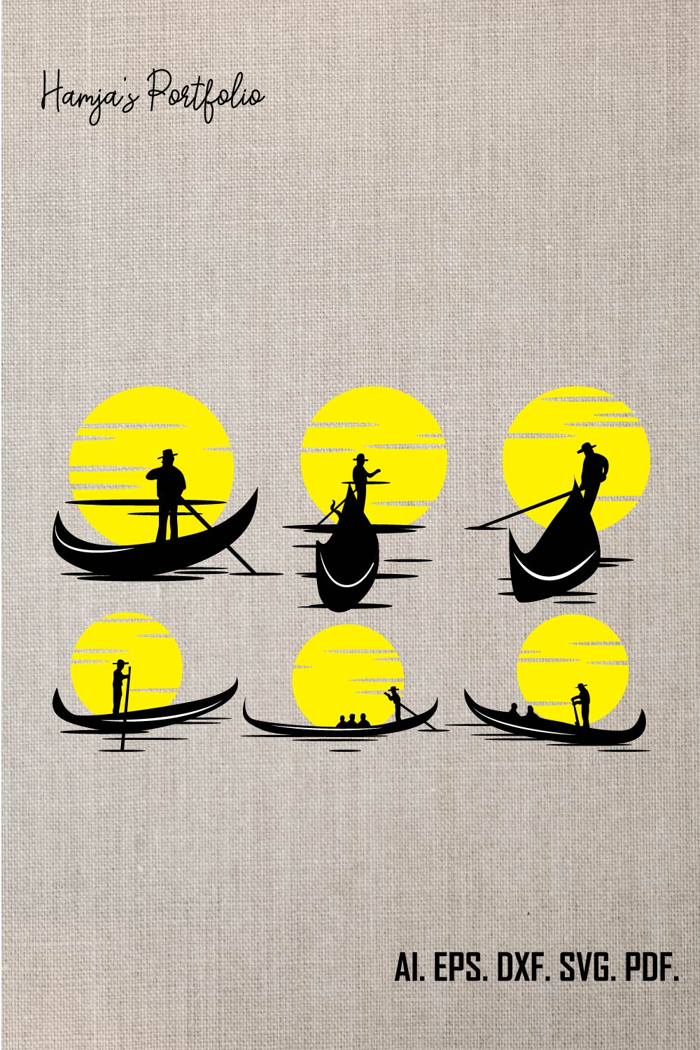 Gondolier SVG, Gondola SVG, Gondola Clipart, Gondola Files For Cricut, Gondola Cut Files For Silhouette, Gondola PNG, Gondola Boat Vector pinterest preview image.